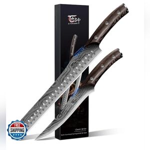 SYOKAMI BBQ Carving Knives Set Brisket Slicing Knife & Boning Knife 2 Piece Set